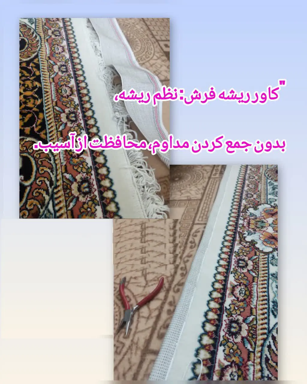 محافظ ریشه فرش - رفو فرش شیرین